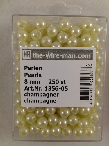 Perlen champagner 8 mm. 250 st.